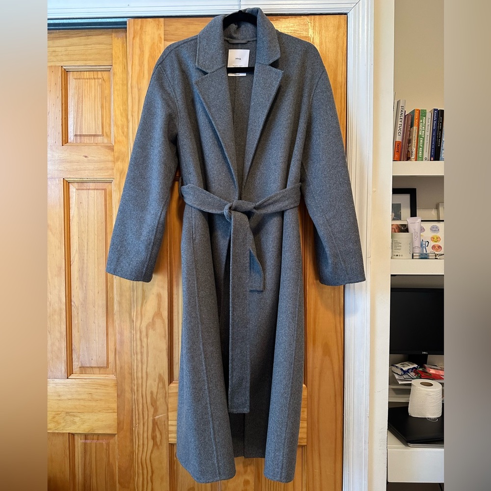 Mango Grey Belt handmade coat